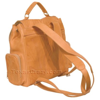 607 tooled leather backpack natural back view