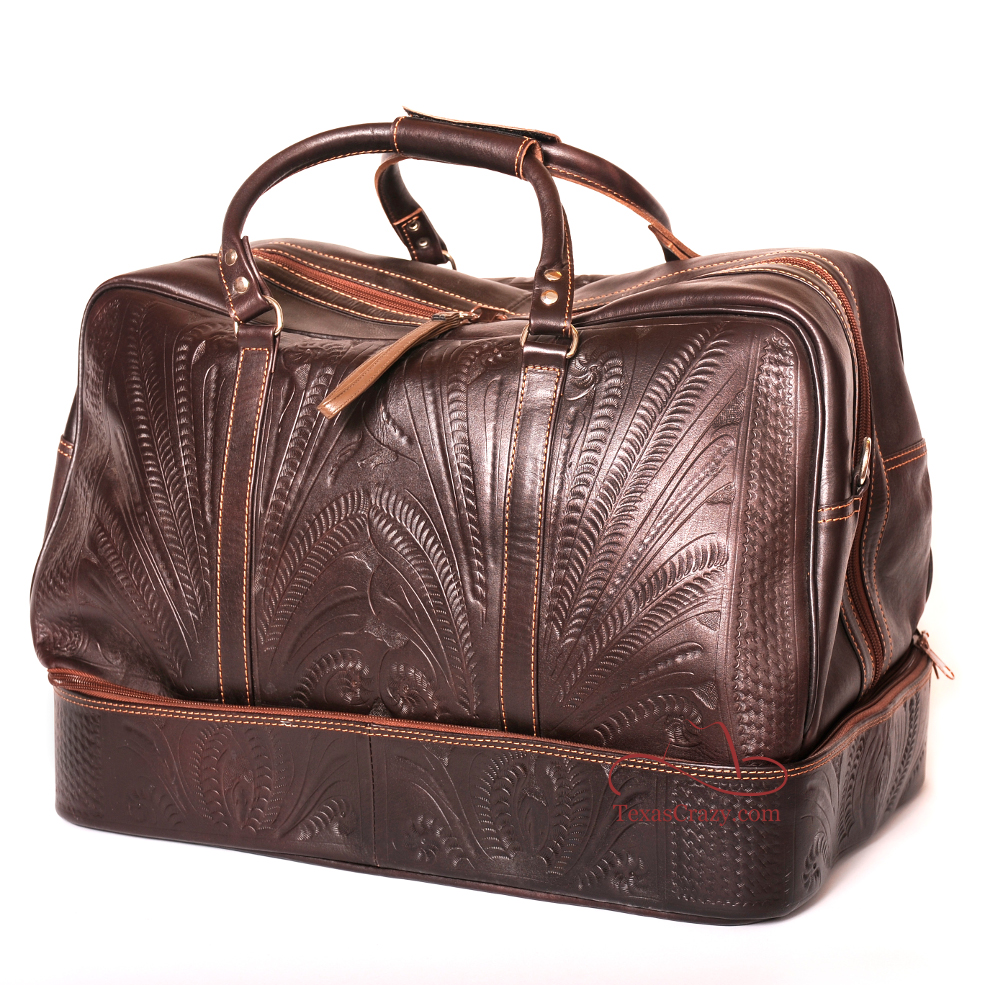 Shop Tooled Leather Cowboy Hat Box Western Luggage Store