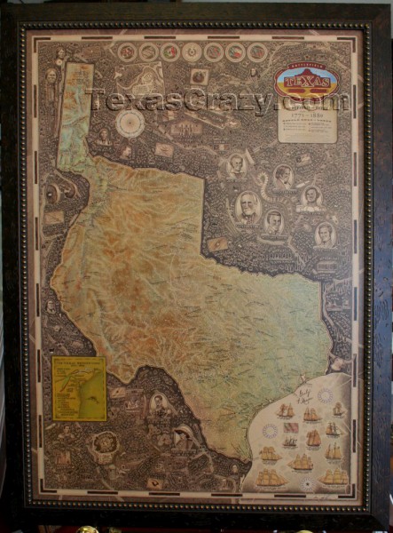 Buy Texas Battle Map Framed Unique Texas Gifts and Home Office Decor