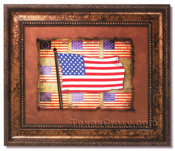 Texas Crazy | historical-usa-flags-print-framed-f