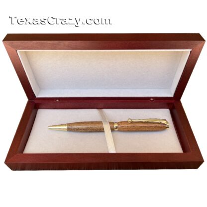 mesquite custom pens slim in a cherry wood box