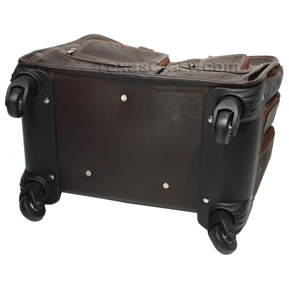 Tooled Leather Suitcase Carry On Travel Bag 840 L