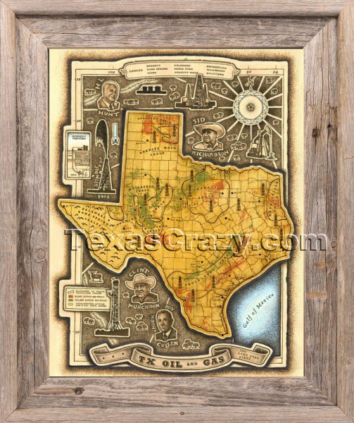 Shop TX Oil and Gas Shales Map Framed Unique Texas Maps