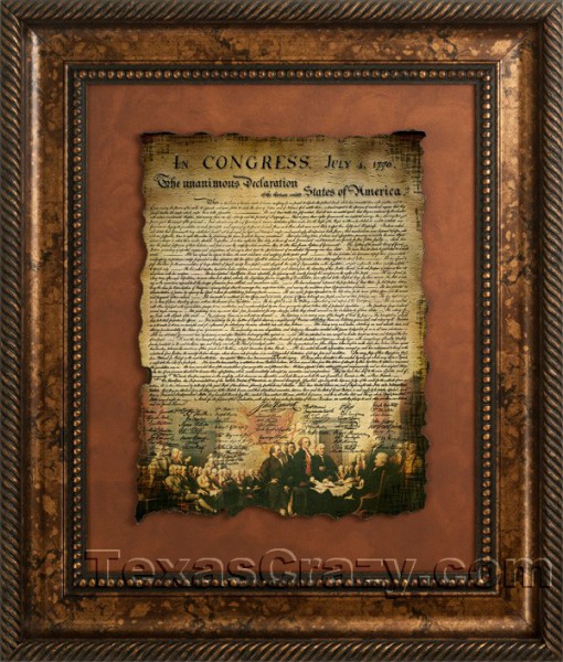 Texas Crazy | us-declaration-of-independence-framed-f