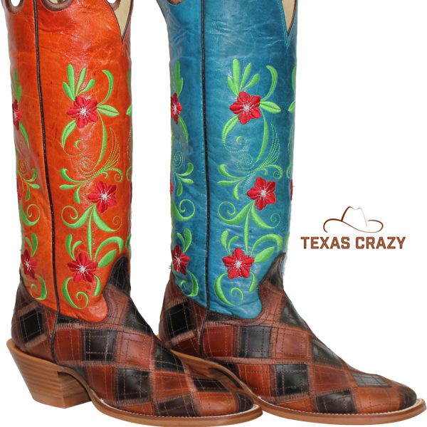 Texas Crazy | hondo-3212-patch-vamp-cowboy-boots-18-inch