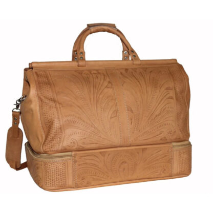 Oversize Tooled Leather Carpet Boot Bag - Image 7