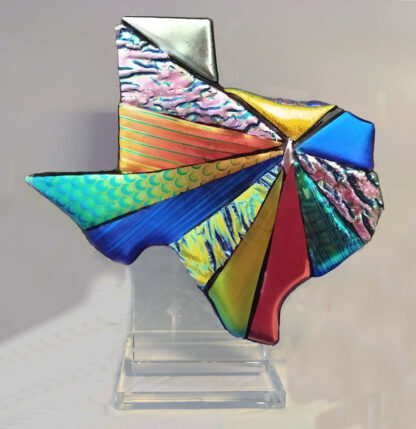 texas shape starburst art glass sculpture XL DFW