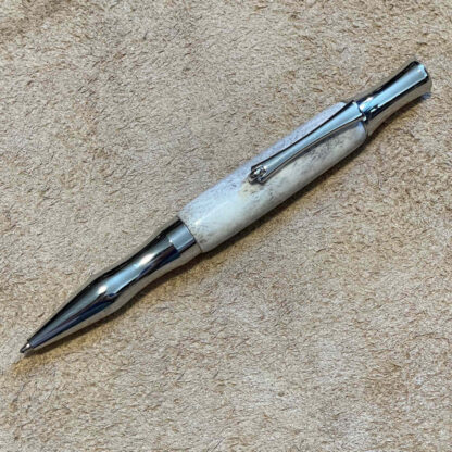 deer antler custom pen in platinum metal