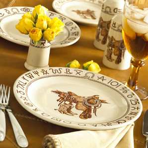 Buy Westward Ho Dishes 4 pc Rodeo Pattern Dinnerware Sets